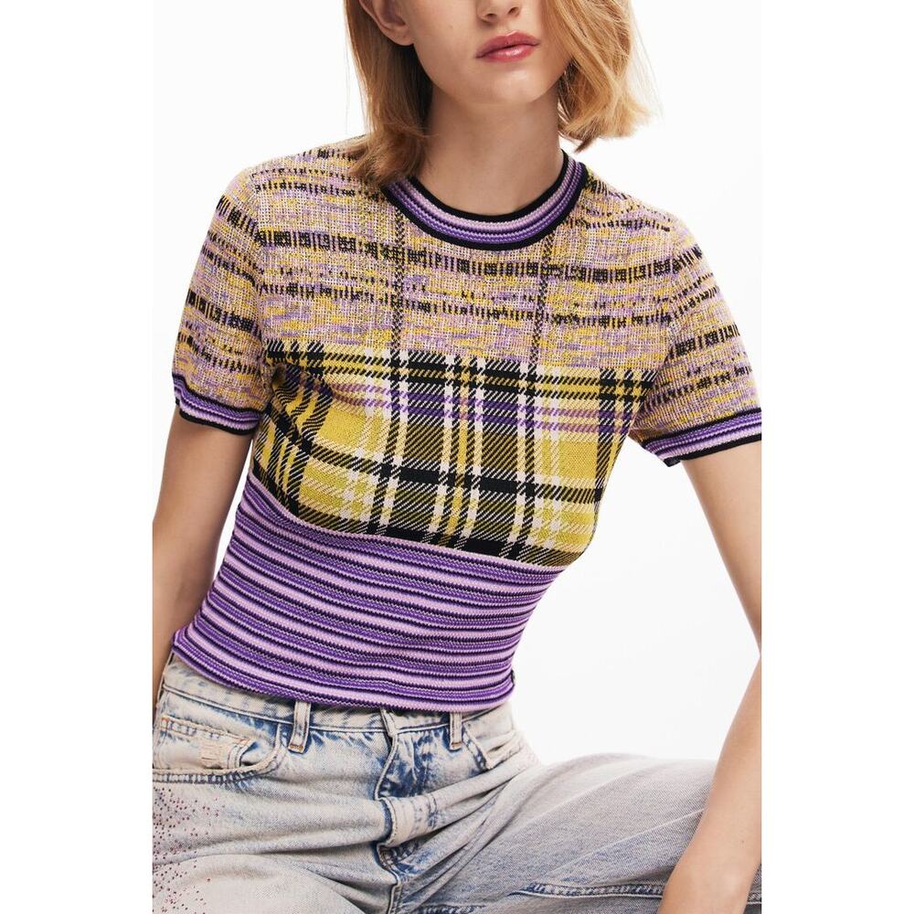 Desigual Checkered Knit Tee